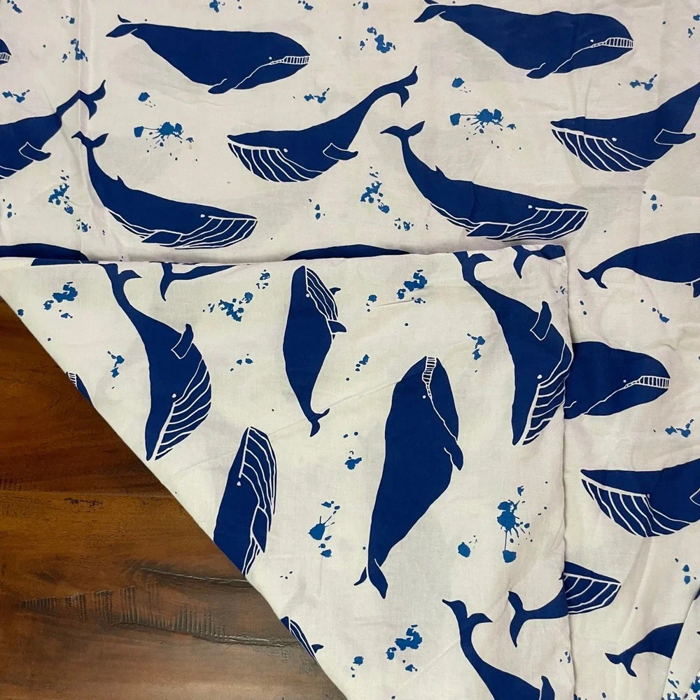 Ikea Blavingad Whale Duvet Cover Pillowcase Size Twin White Blue